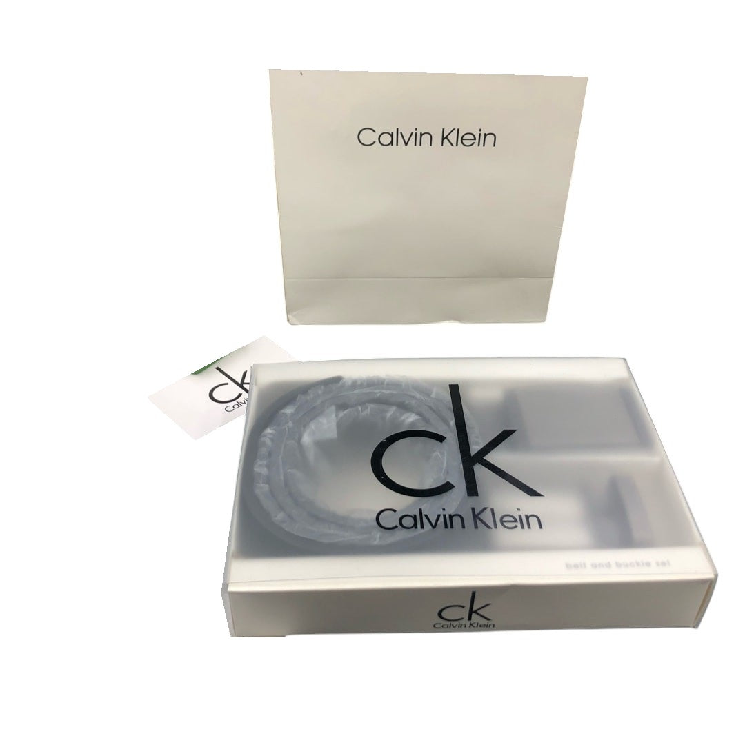 Calvin Klein Schwarzer Ledergürtel mit austauschbarer Doppelschnalle